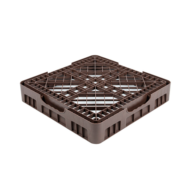 Restaurantware Clean Tek Professional Brown Base Rack - With Closed Sides - 19 3/4" X 19 3/4" X 4" - 1 Count Box