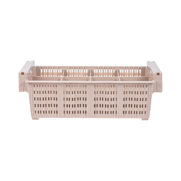 Restaurantware Clean Tek Professional Brown Flatware Rack - 8 Compartments - 16 1/2" X 8 1/4" X 5 3/4" - 1 Count Box