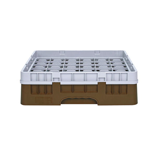 Restaurantware Clean Tek Professional Brown Glass Rack - 36 Compartments 1 Full Drop Extender - 19 3/4" X 19 3/4" X 5 3/4" - 1 Count Box