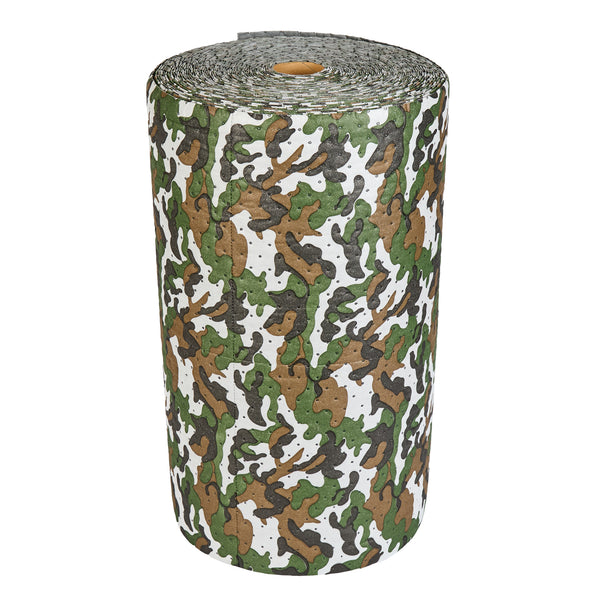 Restaurantware Clean Tek Professional Camouflage Universal Sorbent Mat - Perforated - 150' × 30" - 1 Count Box