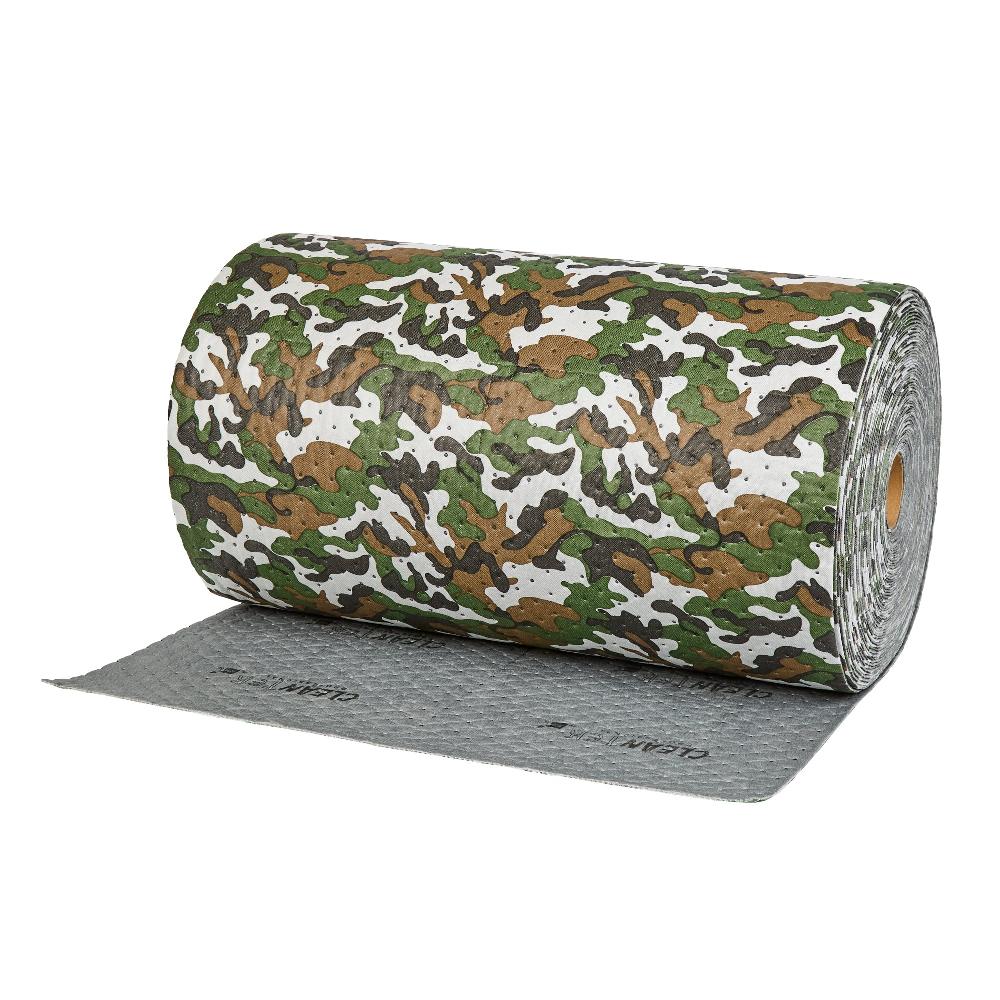 restaurantware Clean Tek Professional Camouflage Universal Sorbent Mat - Perforated - 150' × 30" - 1 count box