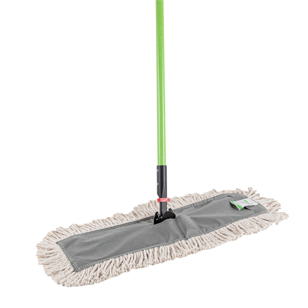 Restaurantware Clean Tek Professional Cotton Dust / Dry Mop - With 64" Handle - 24" X 5" - 1 Count Box