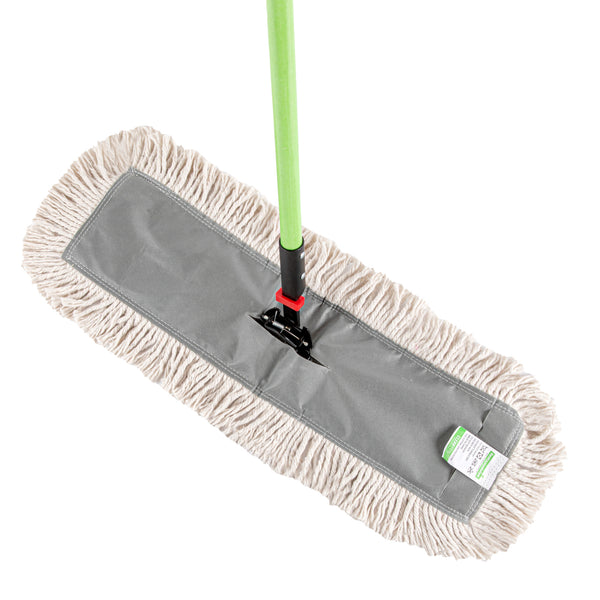 Restaurantware Clean Tek Professional Cotton Dust / Dry Mop - With 64" Handle - 24" X 5" - 1 Count Box