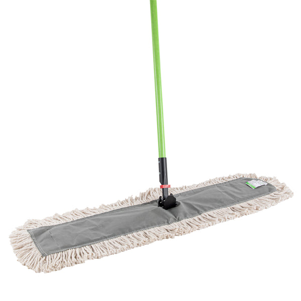 Restaurantware Clean Tek Professional Cotton Dust / Dry Mop - With 64" Handle - 35 3/4" X 5" - 1 Count Box