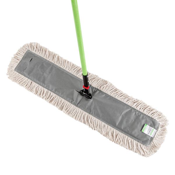 Restaurantware Clean Tek Professional Cotton Dust / Dry Mop - With 64" Handle - 35 3/4" X 5" - 1 Count Box