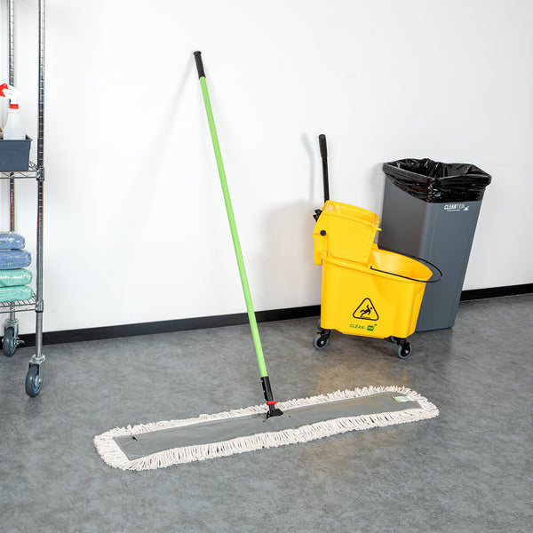 Restaurantware Clean Tek Professional Cotton Dust / Dry Mop - With 64" Handle - 48" X 5" - 1 Count Box