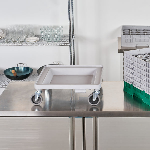 Restaurantware Clean Tek Professional Gray Dolly - For Dish Rack And Glass Rack - 20 3/4" X 20 3/4" X 7" - 1 Count Box