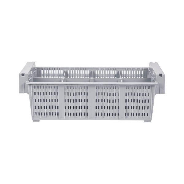 Restaurantware Clean Tek Professional Gray Flatware Rack - 8 Compartments - 16 1/2" X 8 1/4" X 5 3/4" - 1 Count Box