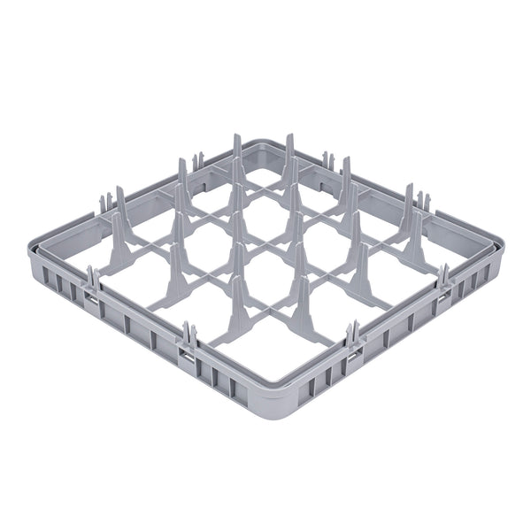 Restaurantware Clean Tek Professional Gray Full Drop Extender - 16 Compartments - 19 3/4" X 19 3/4" X 4 3/4" - 1 Count Box