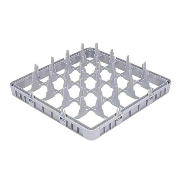 Restaurantware Clean Tek Professional Gray Full Drop Extender - 25 Compartments - 19 3/4" X 19 3/4" X 4 3/4" - 1 Count Box