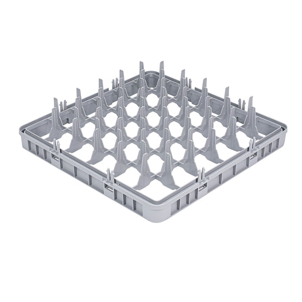 Restaurantware Clean Tek Professional Gray Full Drop Extender - 36 Compartments - 19 3/4" X 19 3/4" X 4 3/4" - 1 Count Box