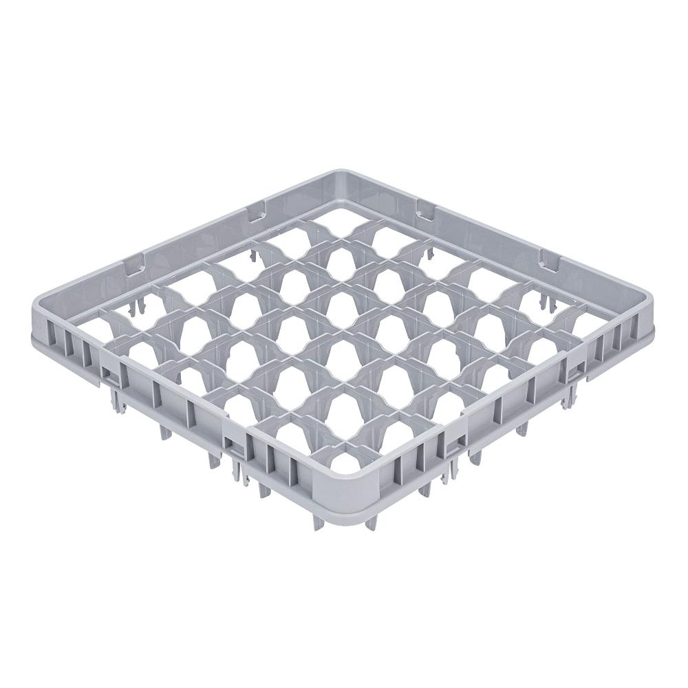 restaurantware Clean Tek Professional Gray Full Drop Extender - 36 Compartments - 19 3/4" x 19 3/4" x 4 3/4" - 1 count box