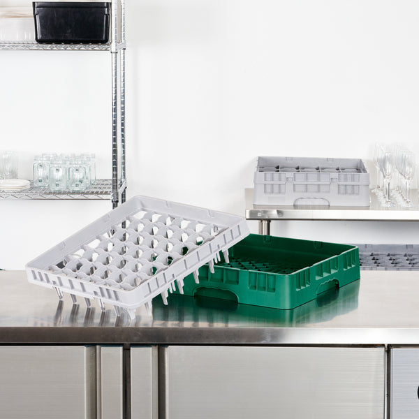 Restaurantware Clean Tek Professional Gray Full Drop Extender - 49 Compartments - 19 3/4" X 19 3/4" X 4 3/4" - 1 Count Box