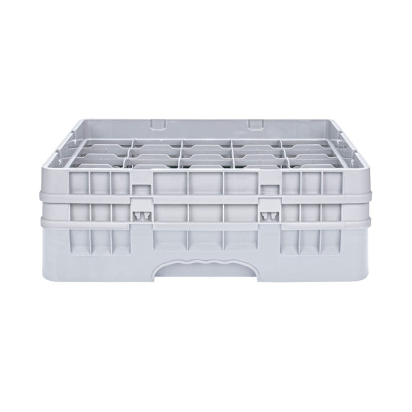 Restaurantware Clean Tek Professional Gray Glass Rack - 25 Compartments 1 Full Drop And 1 Half Drop Extender - 19 3/4" X 19 3/4" X 7 1/4" - 1 Count Box