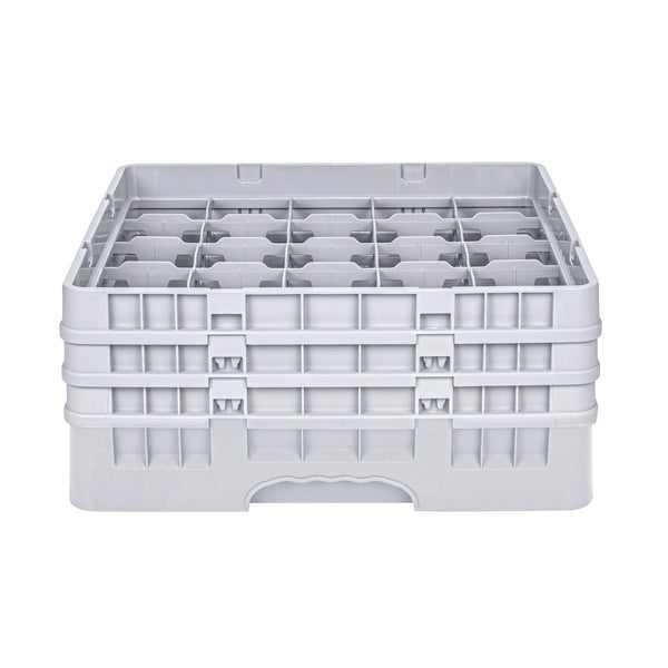 Restaurantware Clean Tek Professional Gray Glass Rack - 25 Compartments 1 Full Drop And 2 Half Drop Extenders - 19 3/4" X 19 3/4" X 8 3/4" - 1 Count Box
