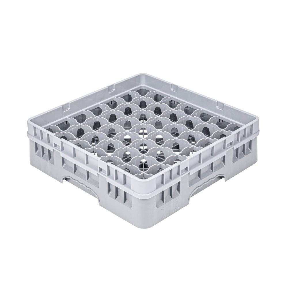 restaurantware Clean Tek Professional Gray Glass Rack - 49 Compartments 1 Full Drop Extender - 19 3/4" x 19 3/4" x 5 3/4" - 1 count box