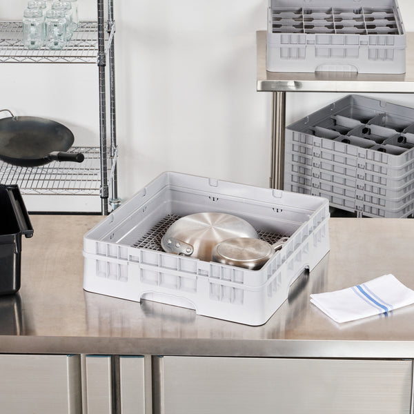 Restaurantware Clean Tek Professional Gray Glass Rack Extender - Closed Sides - 19 3/4" X 19 3/4" X 3" - 1 Count Box