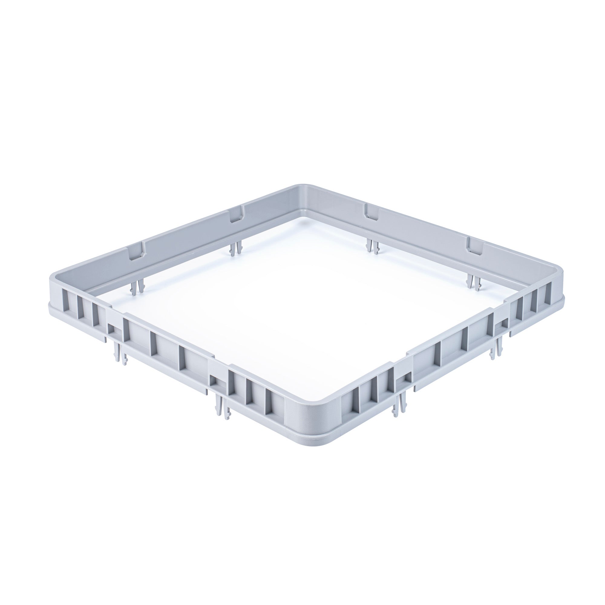 restaurantware Clean Tek Professional Gray Glass Rack Extender - Closed Sides - 19 3/4" x 19 3/4" x 3" - 1 count box
