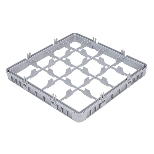 Restaurantware Clean Tek Professional Gray Half Drop Extender - 16 Compartments - 19 3/4" X 19 3/4" X 3" - 1 Count Box