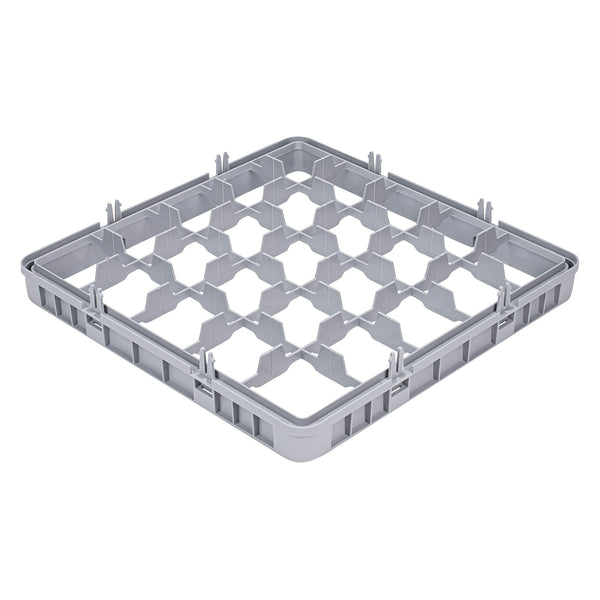 Restaurantware Clean Tek Professional Gray Half Drop Extender - 25 Compartments - 19 3/4" X 19 3/4" X 3" - 1 Count Box