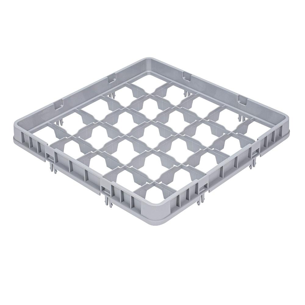 restaurantware Clean Tek Professional Gray Half Drop Extender - 25 Compartments - 19 3/4" x 19 3/4" x 3" - 1 count box