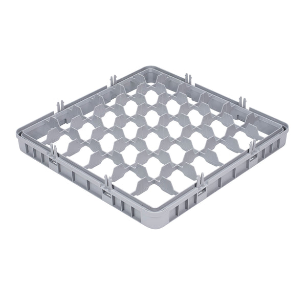 Restaurantware Clean Tek Professional Gray Half Drop Extender - 36 Compartments - 19 3/4" X 19 3/4" X 3" - 1 Count Box