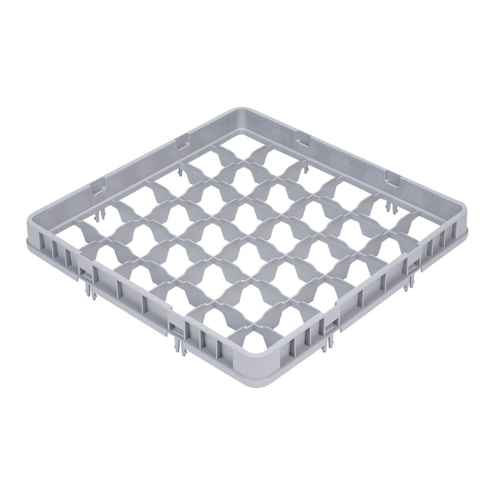 restaurantware Clean Tek Professional Gray Half Drop Extender - 36 Compartments - 19 3/4" x 19 3/4" x 3" - 1 count box
