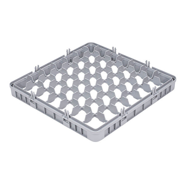 Restaurantware Clean Tek Professional Gray Half Drop Extender - 49 Compartments - 19 3/4" X 19 3/4" X 3" - 1 Count Box