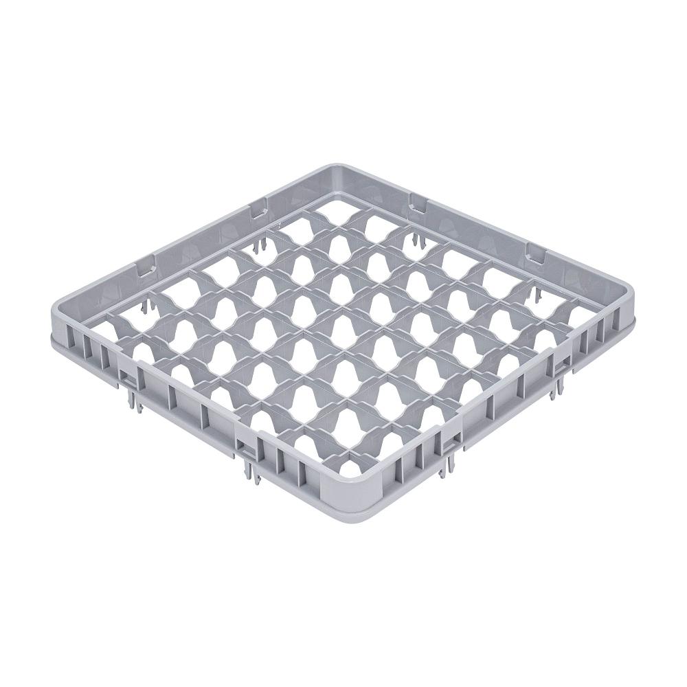 restaurantware Clean Tek Professional Gray Half Drop Extender - 49 Compartments - 19 3/4" x 19 3/4" x 3" - 1 count box
