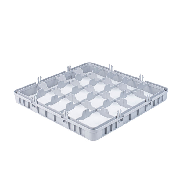 Restaurantware Clean Tek Professional Gray Half Drop Full Size Cup Extender - 20 Compartments - 19 3/4" X 19 3/4" X 3" - 1 Count Box