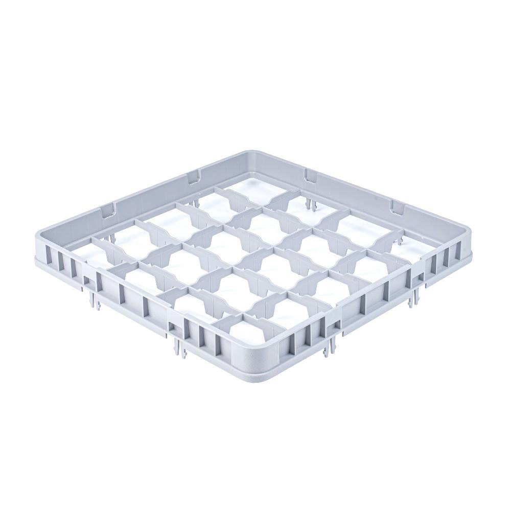 restaurantware Clean Tek Professional Gray Half Drop Full Size Cup Extender - 20 Compartments - 19 3/4" x 19 3/4" x 3" - 1 count box
