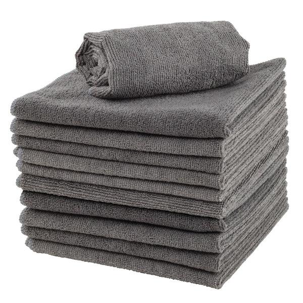 Restaurantware Clean Tek Professional Gray Microfiber Cleaning Cloth - 16" X 16" - 100 Count Box