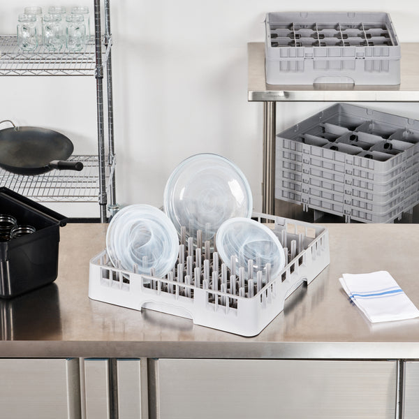 Restaurantware Clean Tek Professional Gray Peg Rack - With Closed Sides - 19 3/4" X 19 3/4" X 4" - 1 Count Box
