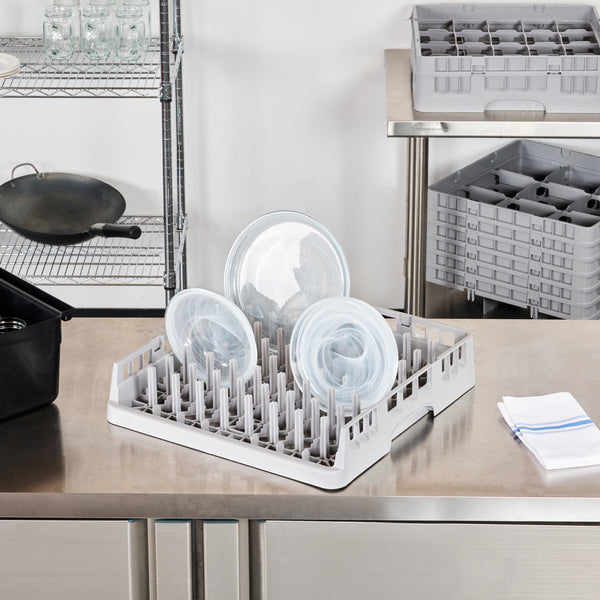 Restaurantware Clean Tek Professional Gray Peg Rack - With Open End - 19 3/4" X 19 3/4" X 4" - 1 Count Box