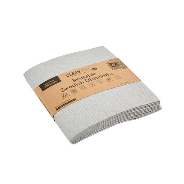 Restaurantware Clean Tek Professional Gray Reusable Swedish Dishcloth - 6 3/4" X 7 3/4" - 200 Count Box