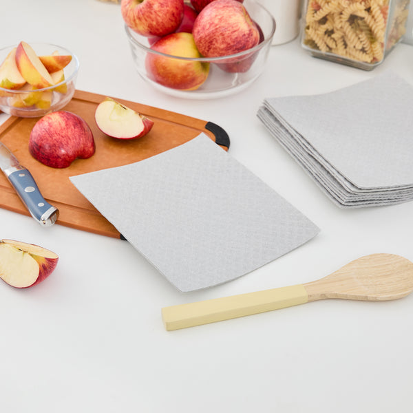 Restaurantware Clean Tek Professional Gray Reusable Swedish Dishcloth - 6 3/4" X 7 3/4" - 200 Count Box