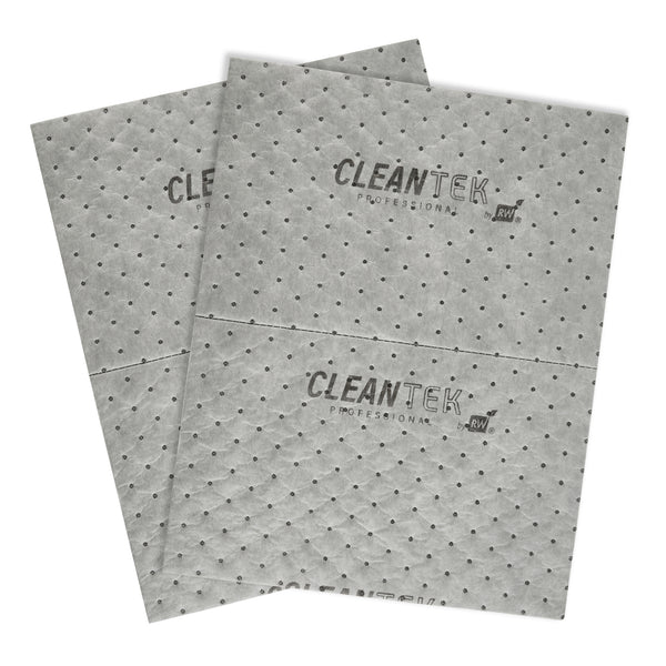 Restaurantware Clean Tek Professional Gray Universal Sorbent Pad - Medium Weight Perforated - 15" X 19" - 100 Count Box