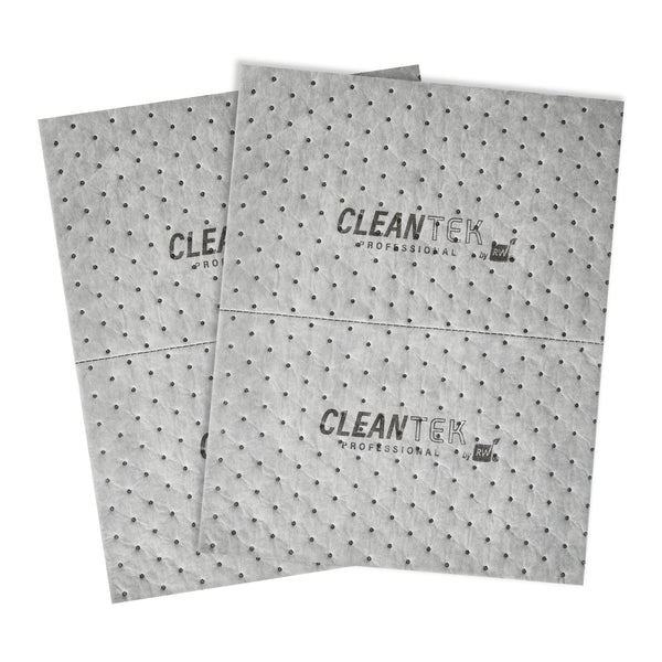 Restaurantware Clean Tek Professional Gray Universal Sorbent Pad - Extra Duty Perforated - 15" X 19" - 100 Count Box