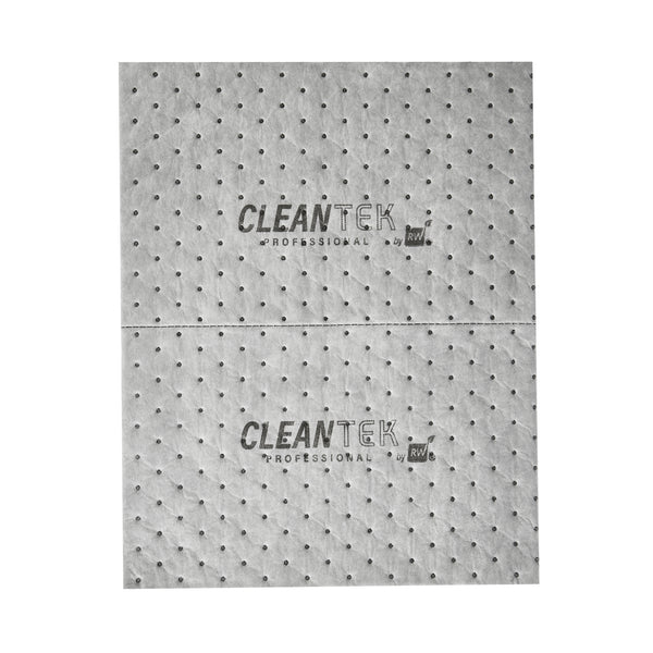 Restaurantware Clean Tek Professional Gray Universal Sorbent Pad - Extra Duty Perforated - 15" X 19" - 100 Count Box
