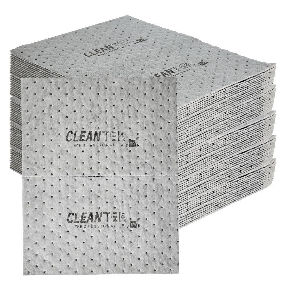 restaurantware Clean Tek Professional Gray Universal Sorbent Pad - Extra Duty Perforated - 15" x 19" - 100 count box