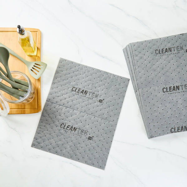 Restaurantware Clean Tek Professional Gray Universal Sorbent Pad - Light Weight Perforated - 15" X 19" - 100 Count Box