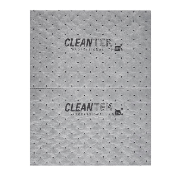 Restaurantware Clean Tek Professional Gray Universal Sorbent Pad - Light Weight Perforated - 15" X 19" - 100 Count Box