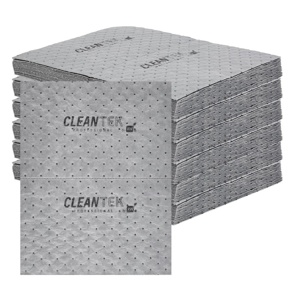 restaurantware Clean Tek Professional Gray Universal Sorbent Pad - Light Weight Perforated - 15" x 19" - 100 count box