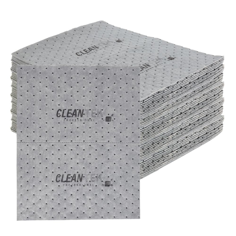 restaurantware Clean Tek Professional Gray Universal Sorbent Pad - Heavy Weight Perforated - 15" x 19" - 100 count box