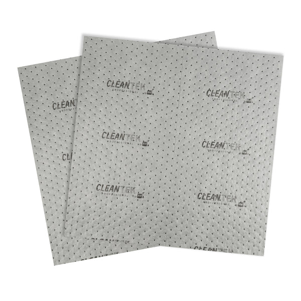 Restaurantware Clean Tek Professional Gray Universal Sorbent Pad - Heavy Weight Perforated - 30" X 30" - 50 Count Box