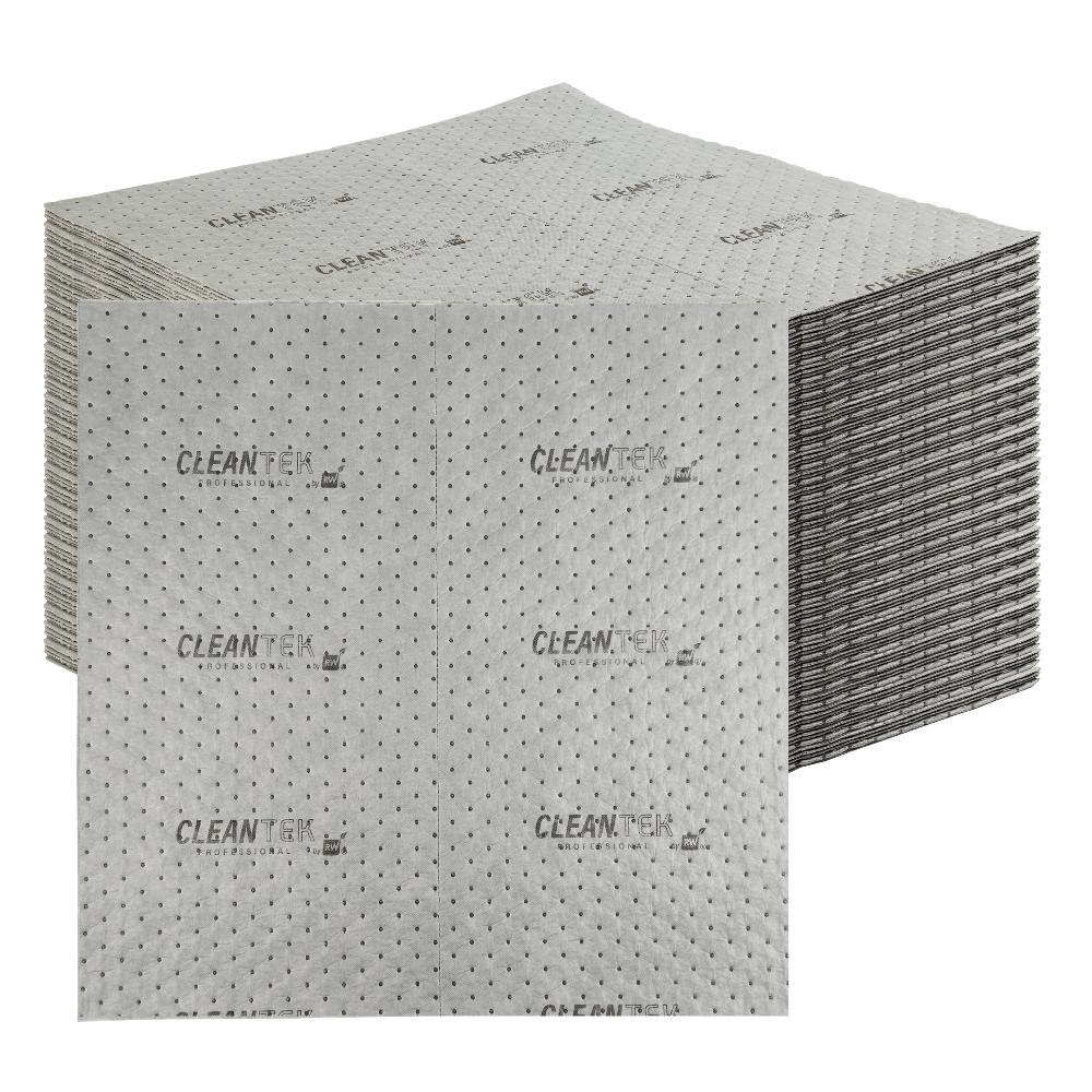 restaurantware Clean Tek Professional Gray Universal Sorbent Pad - Heavy Weight Perforated - 30" x 30" - 50 count box
