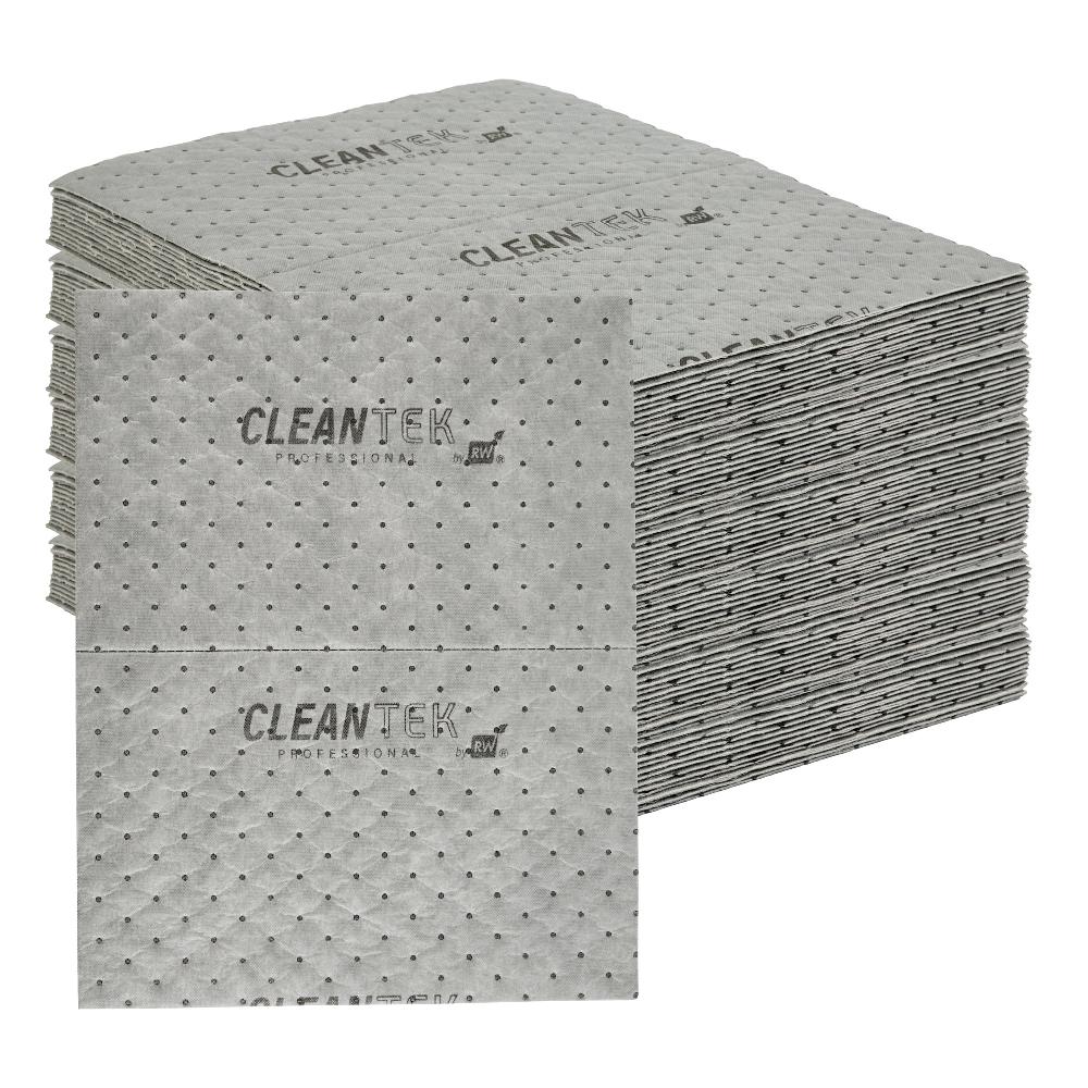 restaurantware Clean Tek Professional Gray Universal Sorbent Pad - Medium Weight Perforated - 15" x 19" - 100 count box