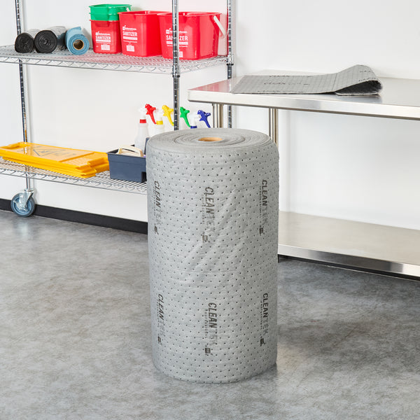 Restaurantware Clean Tek Professional Gray Universal Sorbent Roll - Medium Weight Perforated - 150' X 30" - 1 Count Box