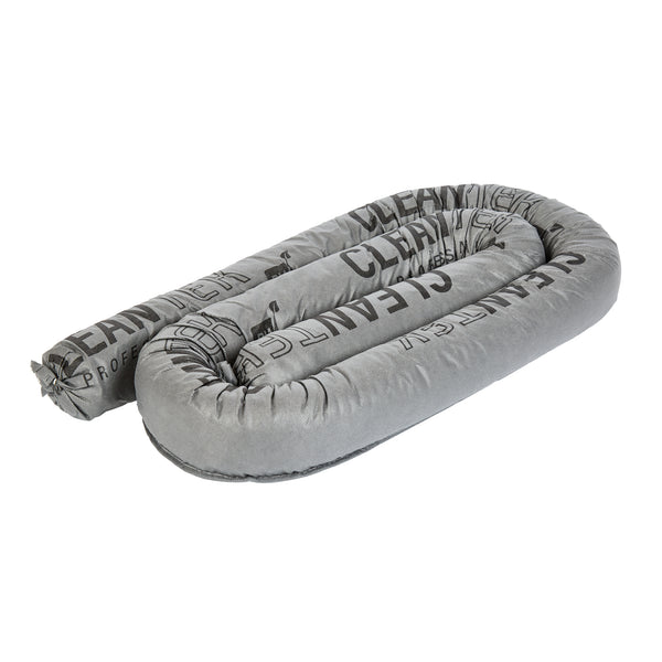 Restaurantware Clean Tek Professional Gray Universal Sorbent Sock - Heavy Duty - 8' X 3" - 4 Count Box
