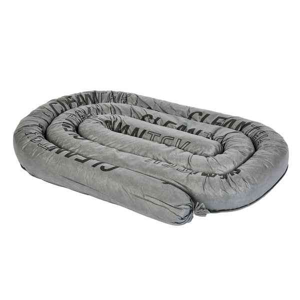 Restaurantware Clean Tek Professional Gray Universal Sorbent Sock - Heavy Duty - 12' X 3" - 4 Count Box